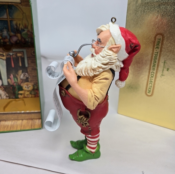 Vtg 1980 Hallmark Christmas Ornament Santa Checkin It Twice List Limited Edition - Picture 3 of 12